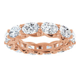 14K Gold Oval Lab-Grown Diamond Sculptural Eternity Band - 6x4mm Stones - Rose Gold - view 3