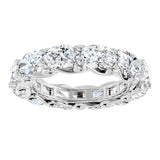 Platinum Oval Lab-Grown Diamond Sculptural Eternity Band - 6x4mm Stones - view 3
