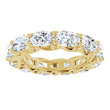 14K Gold Oval Lab-Grown Diamond Sculptural Eternity Band - 6x4mm Stones - Yellow Gold - view 3