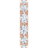 14K Gold Oval Lab-Grown Diamond Sculptural Eternity Band - 6x4mm Stones - Rose Gold - view 4