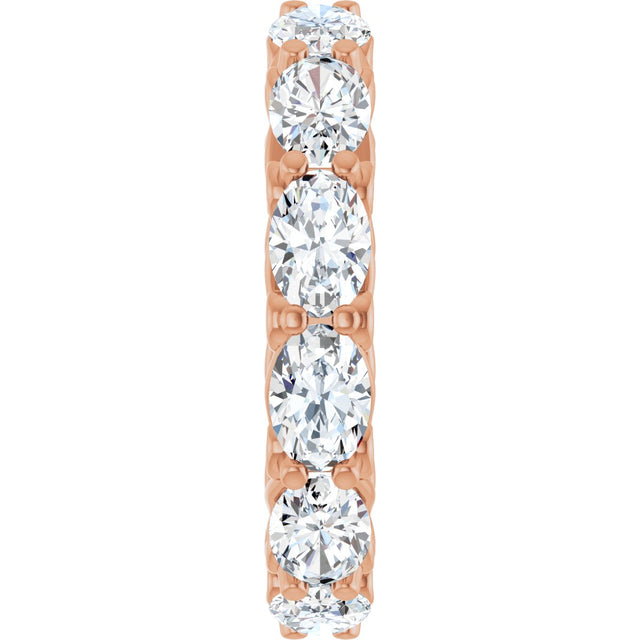 14K Gold Oval Lab-Grown Diamond Sculptural Eternity Band - 6x4mm Stones - Rose Gold - view 4