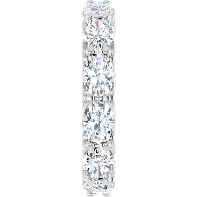 14K Gold Oval Lab-Grown Diamond Sculptural Eternity Band - 6x4mm Stones - White Gold - view 4