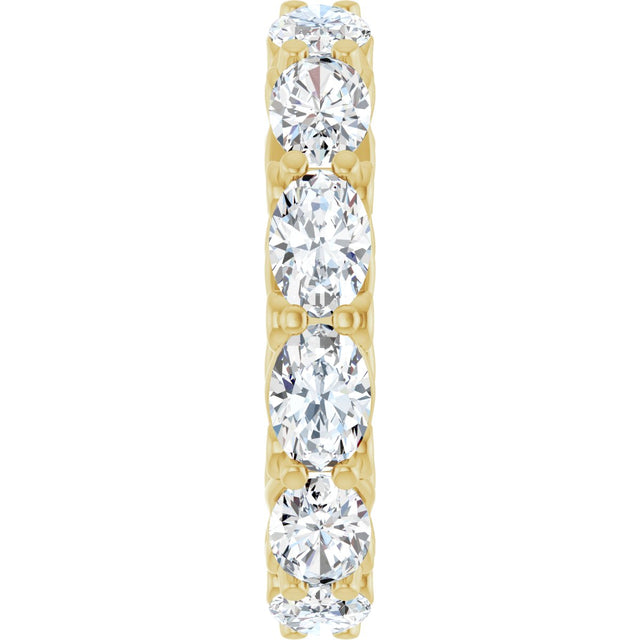 14K Gold Oval Lab-Grown Diamond Sculptural Eternity Band - 6x4mm Stones - Yellow Gold - view 4