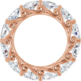 14K Gold Oval Lab-Grown Diamond Sculptural Eternity Band - 6x4mm Stones - Rose Gold - view 2