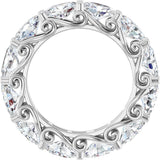 14K Gold Oval Lab-Grown Diamond Sculptural Eternity Band - 6x4mm Stones - White Gold - view 2