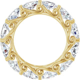 14K Gold Oval Lab-Grown Diamond Sculptural Eternity Band - 6x4mm Stones - Yellow Gold - view 2