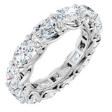 Platinum Oval Lab-Grown Diamond Sculptural Eternity Band - 6x4mm Stones