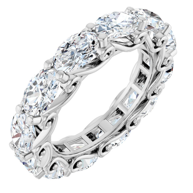 Platinum Oval Lab-Grown Diamond Sculptural Eternity Band - 6x4mm Stones