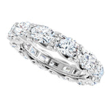 14K Gold Oval Lab-Grown Diamond Sculptural Eternity Band - 6x4mm Stones - White Gold - view 5