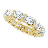 14K Gold Oval Lab-Grown Diamond Sculptural Eternity Band - 6x4mm Stones - Yellow Gold - view 5