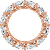 14K Gold Oval Lab-Grown Diamond Sculptural Eternity Band - 6x4mm Stones - Rose Gold - view 2