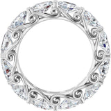 Platinum Oval Lab-Grown Diamond Sculptural Eternity Band - 6x4mm Stones - view 2