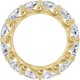 14K Gold Oval Lab-Grown Diamond Sculptural Eternity Band - 6x4mm Stones - Yellow Gold - view 2