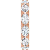 14K Gold Oval Lab-Grown Diamond Sculptural Eternity Band - 6x4mm Stones - Rose Gold - view 4