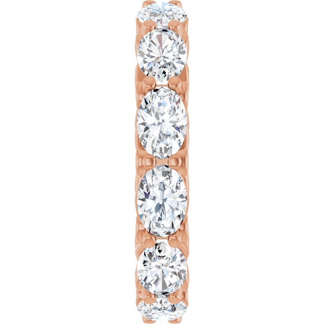 14K Gold Oval Lab-Grown Diamond Sculptural Eternity Band - 6x4mm Stones - Rose Gold - view 4