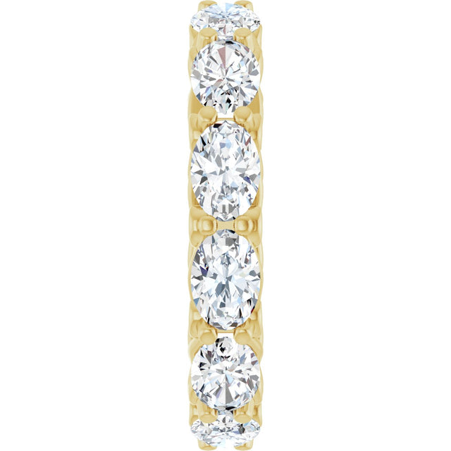 14K Gold Oval Lab-Grown Diamond Sculptural Eternity Band - 6x4mm Stones - Yellow Gold - view 4