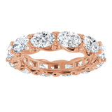 14K Gold Oval Lab-Grown Diamond Sculptural Eternity Band - 6x4mm Stones - Rose Gold - view 3