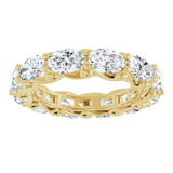 14K Gold Oval Lab-Grown Diamond Sculptural Eternity Band - 6x4mm Stones - Yellow Gold - view 3