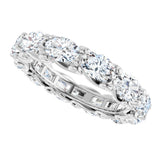 14K Gold Oval Lab-Grown Diamond Sculptural Eternity Band - 6x4mm Stones - White Gold - view 5