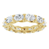 14K Gold Oval Lab-Grown Diamond Sculptural Eternity Band - 6x4mm Stones - Yellow Gold - view 3