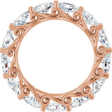 14K Gold Oval Lab-Grown Diamond Sculptural Eternity Band - 6x4mm Stones - Rose Gold - view 2