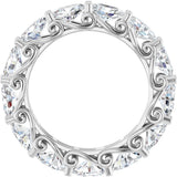 Platinum Oval Lab-Grown Diamond Sculptural Eternity Band - 6x4mm Stones - view 2