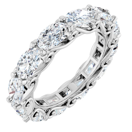 Platinum Oval Lab-Grown Diamond Sculptural Eternity Band - 6x4mm Stones