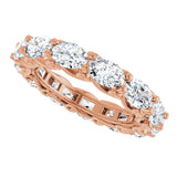 14K Gold Oval Lab-Grown Diamond Sculptural Eternity Band - 6x4mm Stones - Rose Gold - view 5
