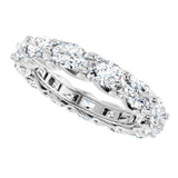 14K Gold Oval Lab-Grown Diamond Sculptural Eternity Band - 6x4mm Stones - White Gold - view 5