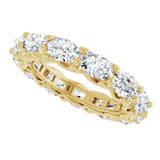 14K Gold Oval Lab-Grown Diamond Sculptural Eternity Band - 6x4mm Stones - Yellow Gold - view 5