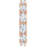 14K Gold Oval Lab-Grown Diamond Sculptural Eternity Band - 6x4mm Stones - Rose Gold - view 4