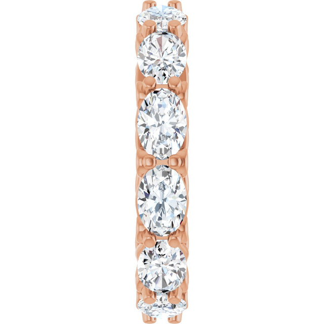 14K Gold Oval Lab-Grown Diamond Sculptural Eternity Band - 6x4mm Stones - Rose Gold - view 4