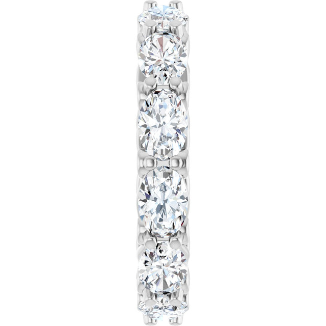14K Gold Oval Lab-Grown Diamond Sculptural Eternity Band - 6x4mm Stones - White Gold - view 4
