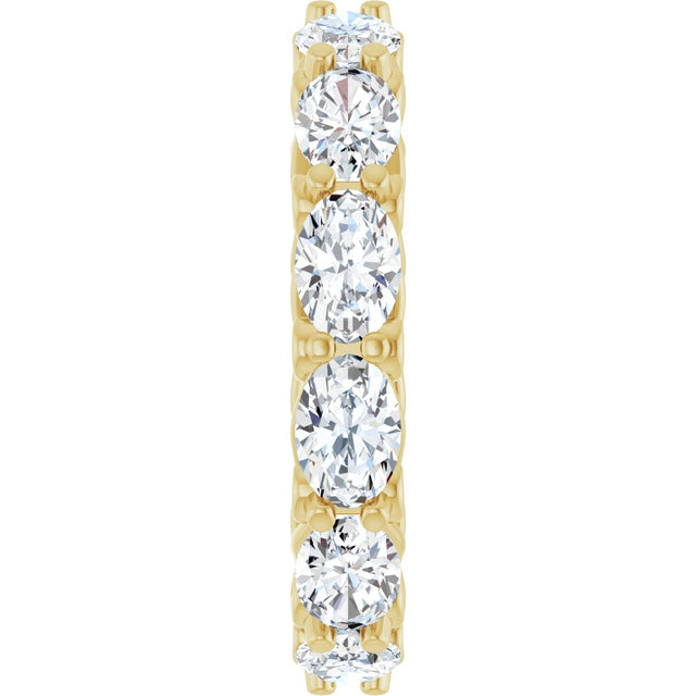 14K Gold Oval Lab-Grown Diamond Sculptural Eternity Band - 6x4mm Stones - Yellow Gold - view 4