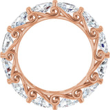14K Gold Oval Lab-Grown Diamond Sculptural Eternity Band - 6x4mm Stones - Rose Gold - view 2