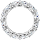 14K Gold Oval Lab-Grown Diamond Sculptural Eternity Band - 6x4mm Stones - White Gold - view 2