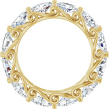 14K Gold Oval Lab-Grown Diamond Sculptural Eternity Band - 6x4mm Stones - Yellow Gold - view 2