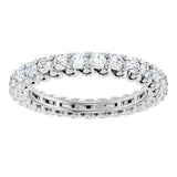Platinum Round Natural Diamond Sculptural Eternity Band - 2mm Stones - view 3