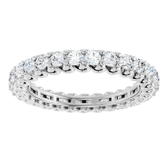 Platinum Round Natural Diamond Sculptural Eternity Band - 2mm Stones - view 3