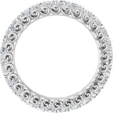 14K Gold Round Natural Diamond Sculptural Eternity Band - 2mm Stones - White Gold - view 2