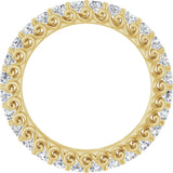 14K Gold Round Natural Diamond Sculptural Eternity Band - 2mm Stones - Yellow Gold - view 2