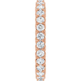 14K Gold Round Natural Diamond Sculptural Eternity Band - 2mm Stones - Rose Gold - view 4