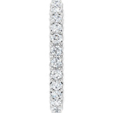 14K Gold Round Natural Diamond Sculptural Eternity Band - 2mm Stones - White Gold - view 4