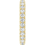 14K Gold Round Natural Diamond Sculptural Eternity Band - 2mm Stones - Yellow Gold - view 4
