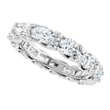 14K Gold Oval Lab-Grown Diamond Sculptural Eternity Band - 6x4mm Stones - White Gold - view 5
