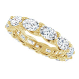 14K Gold Oval Lab-Grown Diamond Sculptural Eternity Band - 6x4mm Stones - Yellow Gold - view 5
