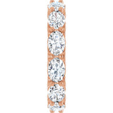 14K Gold Oval Lab-Grown Diamond Sculptural Eternity Band - 6x4mm Stones - Rose Gold - view 4