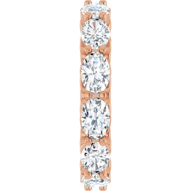 14K Gold Oval Lab-Grown Diamond Sculptural Eternity Band - 6x4mm Stones - Rose Gold - view 4