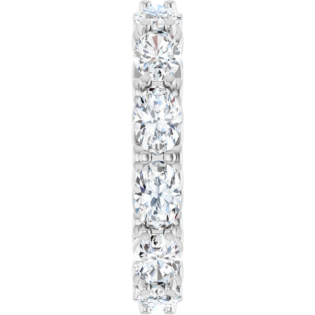 14K Gold Oval Lab-Grown Diamond Sculptural Eternity Band - 6x4mm Stones - White Gold - view 4
