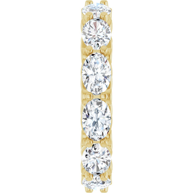 14K Gold Oval Lab-Grown Diamond Sculptural Eternity Band - 6x4mm Stones - Yellow Gold - view 4